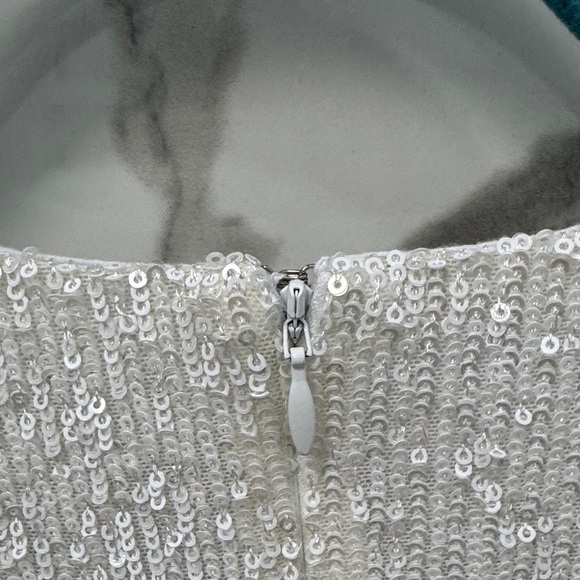 Lavender Brown White Sequin Mini Dress - Picture 6 of 8